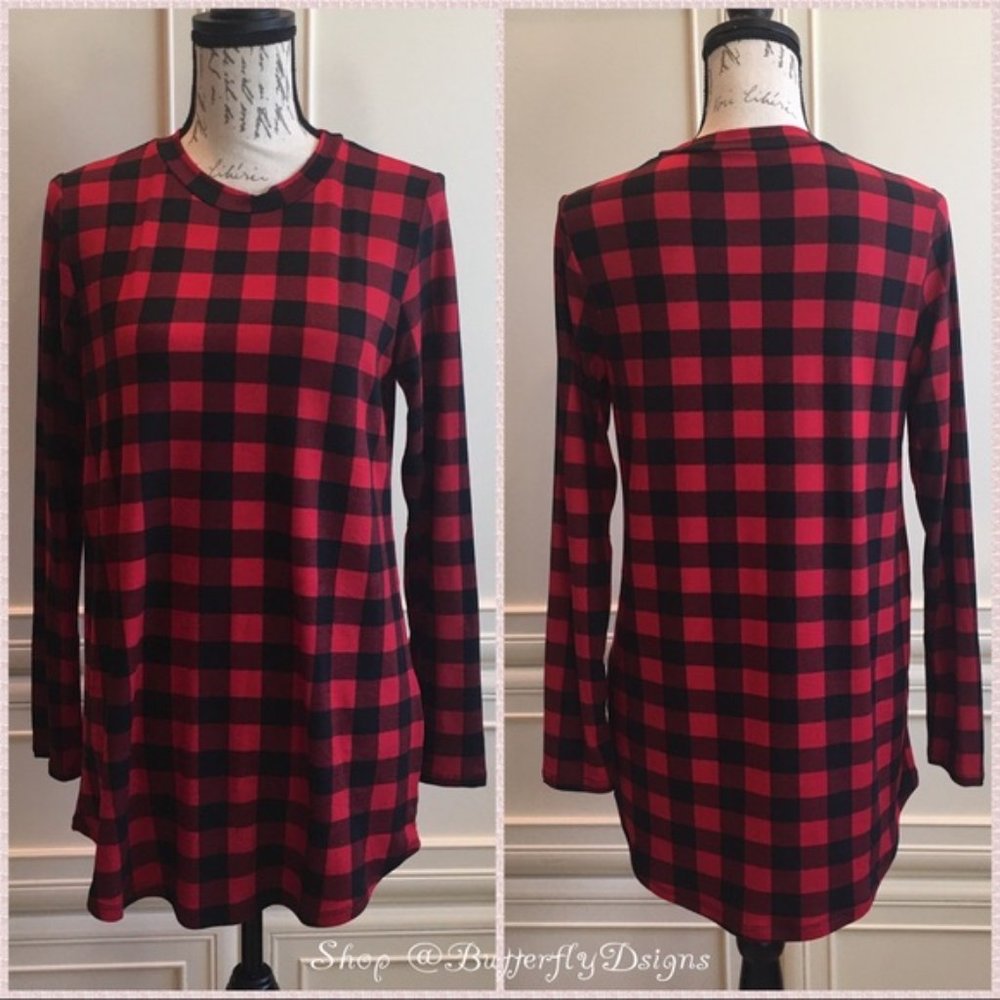 BOGOFREE Butter Soft Buffalo Check Long Sleeve Top - Picture 7 of 16